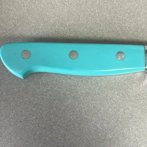 Pioneer Woman 8 in knife with Turquoise handle in good used condition - Picture 3 of 11